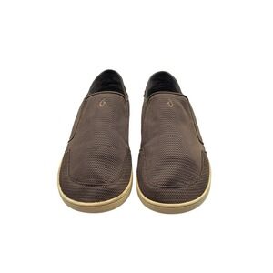 OLUKAI Nohea Mesh Size 10 Slip -On‎ Shoes Casual Charcoal / Orange Men's
